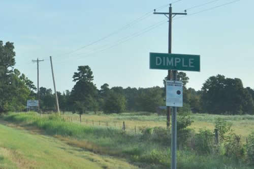 Dimple TX Highway sign