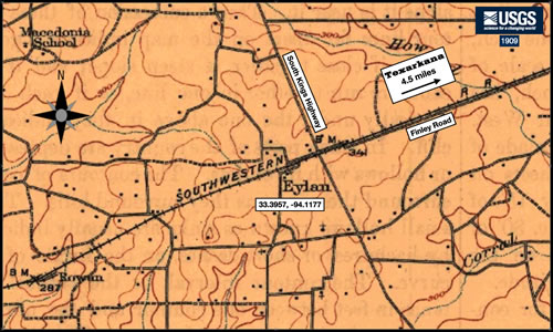 Eylau TX Bowie County 1909 USGS