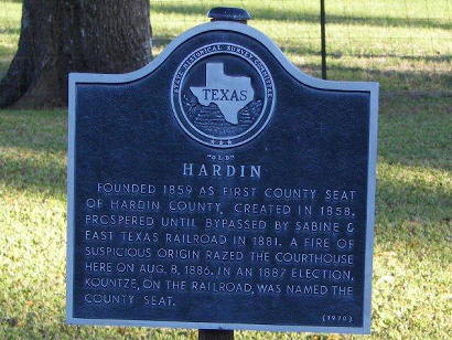 Hardin, TX - "Old" Hardin Texas historical marker