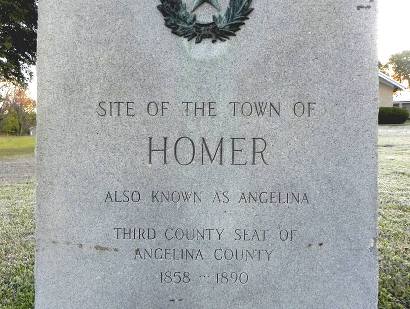 Homer Texas centennial marker close up