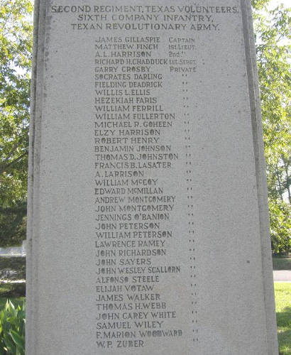 Huntsville Tx - James Gillespie Monument , Texan Revolutionary Army