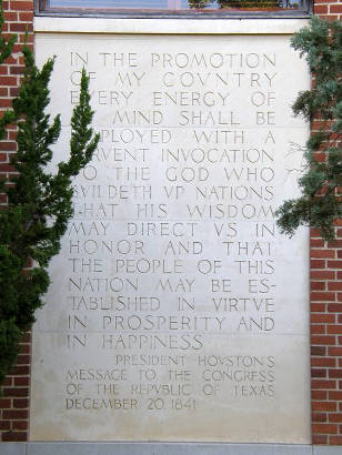 Huntsville Tx - Sam Houston Memorial Museum Inscription