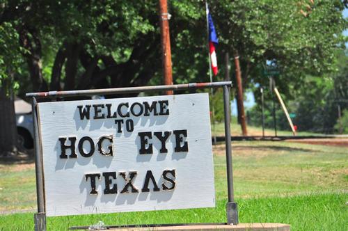 TX sign  - Welcome to Hog Eye Texas