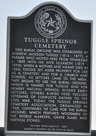 Negley TX - Tuggle Springs Cemetery Historical Marker