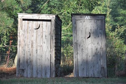 Negley TX - Tuggle Springs Cemetery Outhouses 