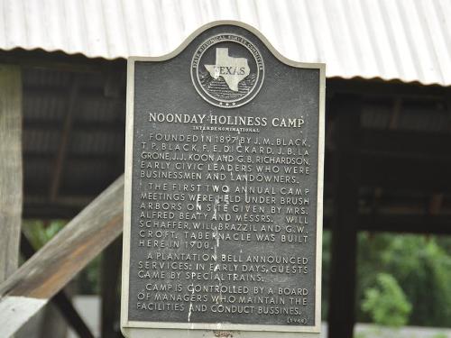 Harrison County, Noonday , TX - Noonday Holiness Camp Historical Marker