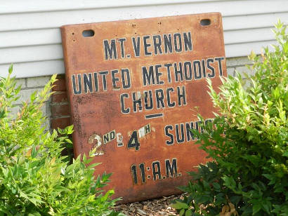 Pert. TX - Mount Vernon United Methodist Church sign