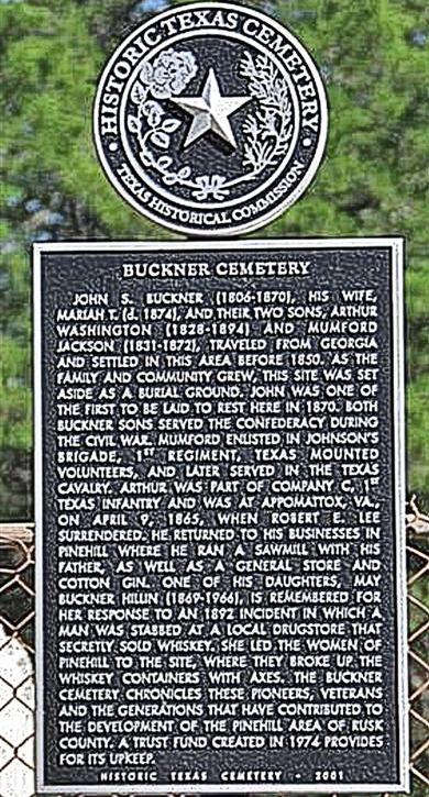 Pinehill TX - Historic Buckner Cemetery