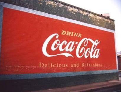 Pittsburg Texas Coca Cola Painted Wall Sign
