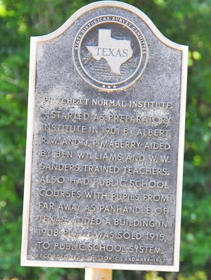 TX - Pritchett Normal Institute historical marker