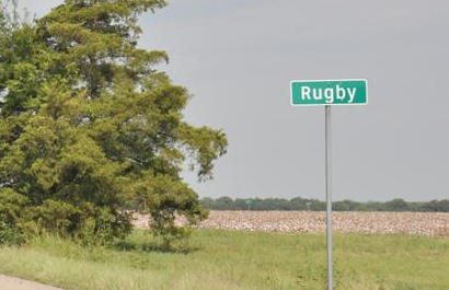 Rugby TX Road Sign