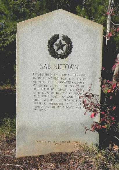 Sabinetown Texas centennial marker