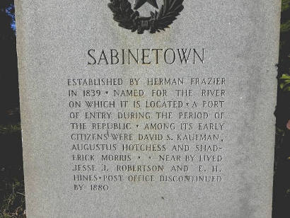 Sabinetown Texas marker