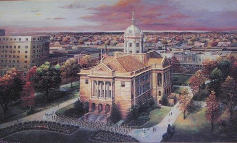  1910 Smith County Courthouse, Tyler, Texas oil painting