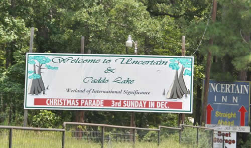 TX - Uncertain Caddo Lake Welcome Sign 