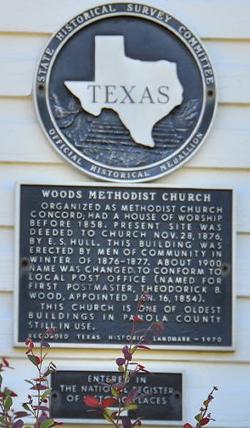 TX - Woods Methodist Church Historical marker