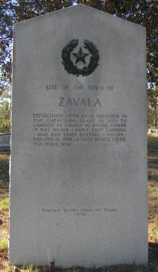 Zavala, TX - Site of Zavala, Texas Centennial Marker