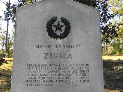 TX - Site of Zavala Centennial Marker