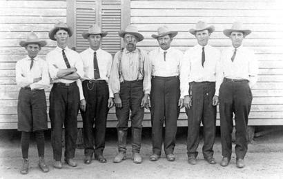 Father and Sons, Texas 1910 old photo
