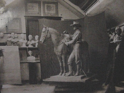 Coppini Cowboy Statue in Chicago studio
