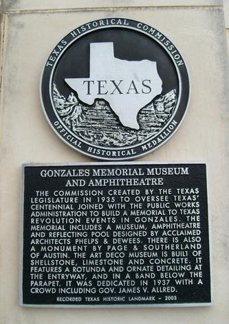 Gonzales Memorial Museum Historic Marker TX