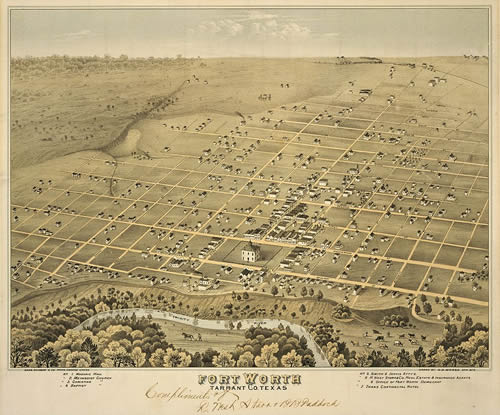 Ft. Worth, Texas old map, 1876 