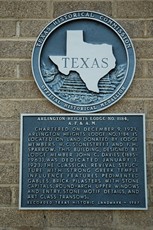 Fort Worth TX - Arlington Heights Masonic Lodge historical marker