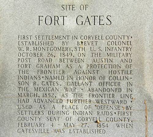 Site of Fort Gates 1936 Texas Centennial Marker