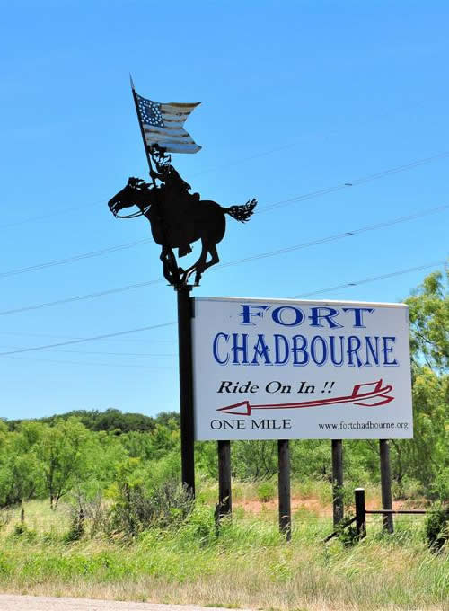 TX Fort Chadbourne One Mile Sign 