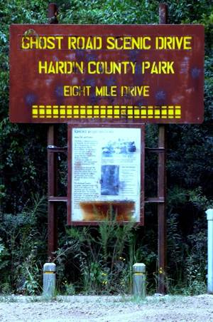 Ghost Road Scenic Drive Hardin County Park  Sign