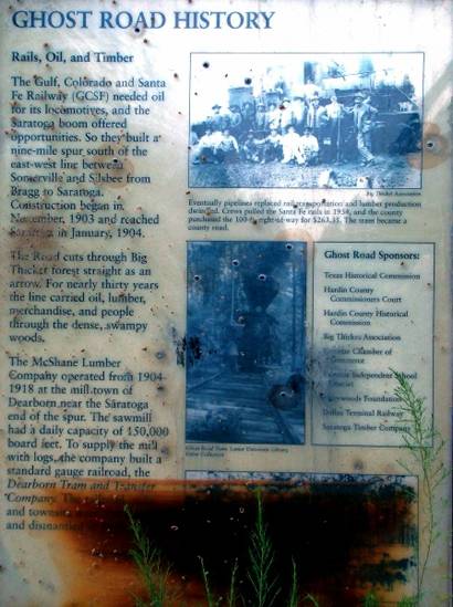 Hardin County , East Texas ghost road history