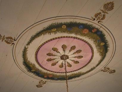 Hand painted roses and morning glories ceiling stencils, Liendo Plantation TX