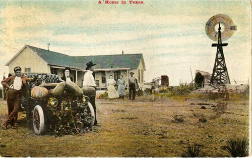 Texas early home with windmill