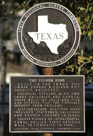 Matagorda Tx - Culver Home Historical Marker