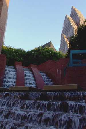 Houston Texas downtown water fountain