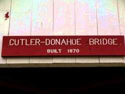 Cutler-Donahoe Covered Bridge Built 1870 sign, Madison County, Iowa