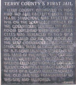 Terry County 's First Jail, Brownfield, Texas