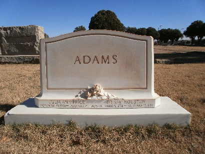 Dr. & Mrs. Sam Houston Adams Tombstone