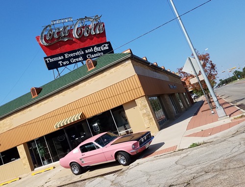 Abilene TX - 1956 Coca-Cola Neon Sign on building originally D&W Tire Co. 
