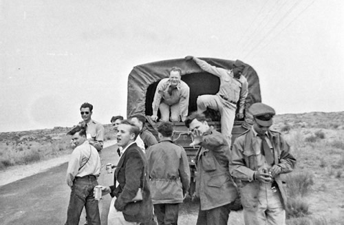 Group on break going to Leptis Magna 1952