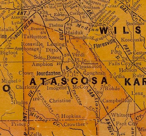 Atascosa County TX 1920s Map