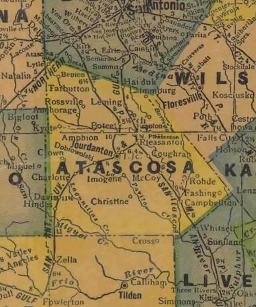 Atascosa County TX 1940s Map