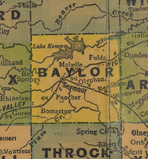 TX Baylor  County 1940s Map