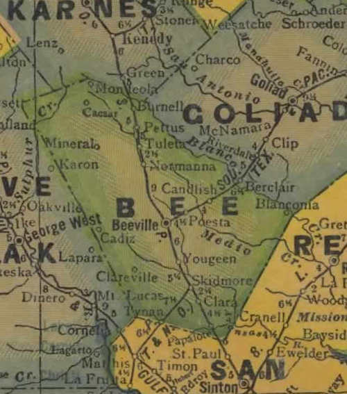 TX Bee County 1940s Map