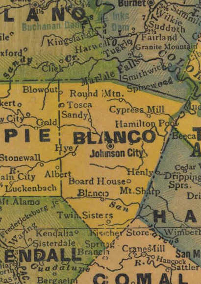 TX Blanco County 1940s Map