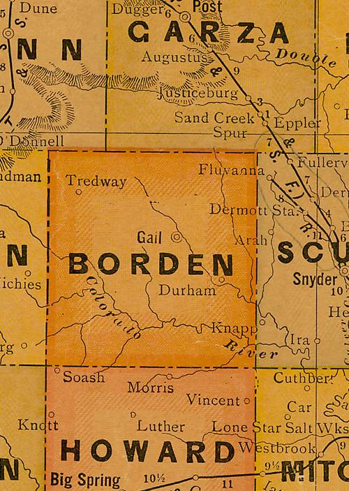 TX - Borden County 1920s map