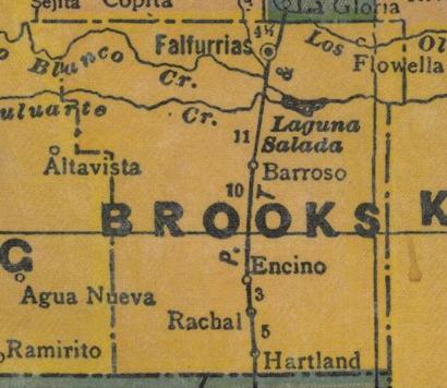 Brooks County TX vintage map