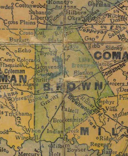 TX Brown County 1940s Map