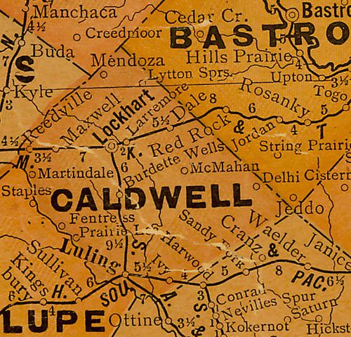 TX Caldwell County 1920s Map