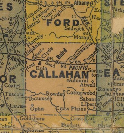 Callahan County 1920s map